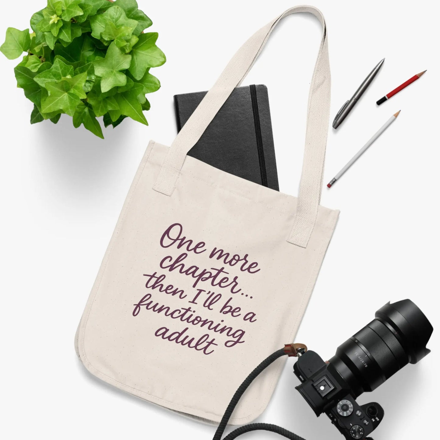 Literary Quote Tote Bag, Eco-Friendly Bag, Book Lover Gift, Casual Shopper Tote, Reading Accessory, Organic Canvas Bag Printify